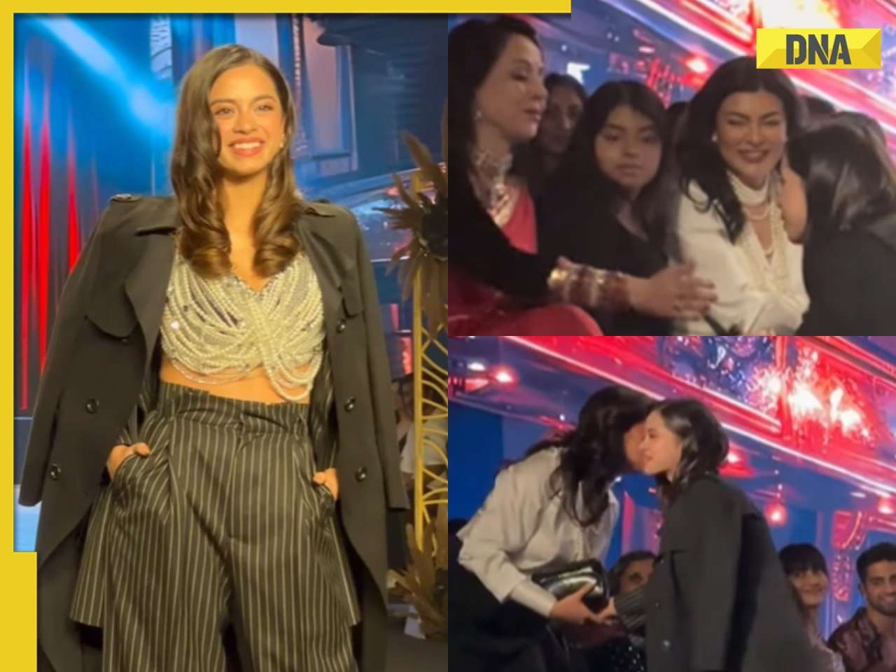 Viral video: Laapataa Ladies actress Nitanshi Goel pauses her ramp walk to touch Hema Malini's feet, hugs Sushmita Sen